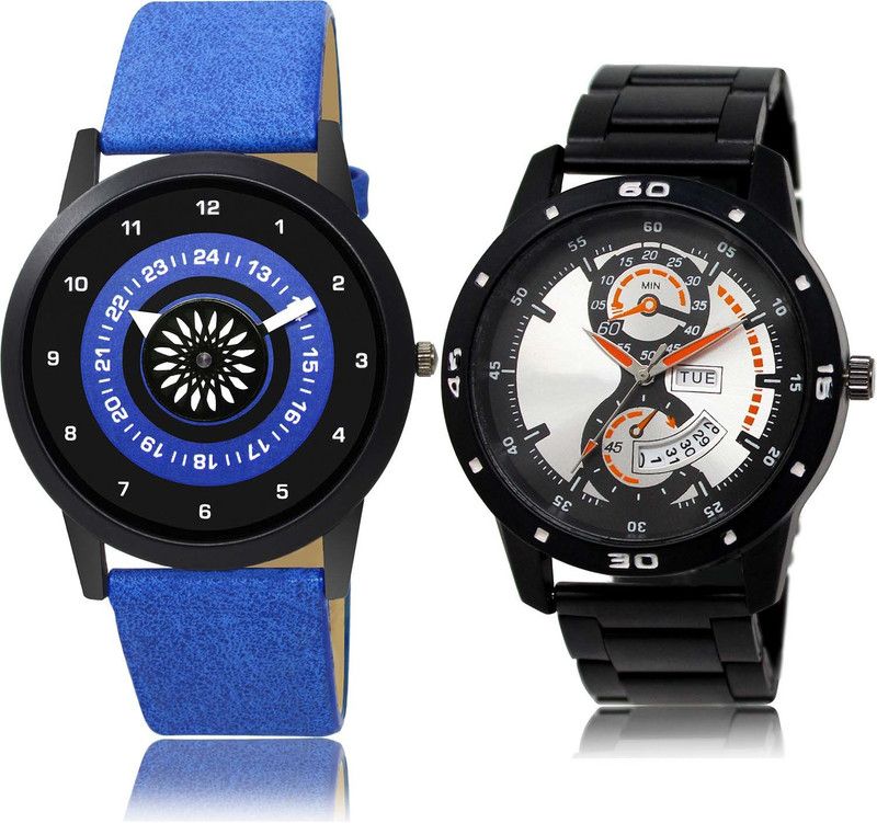combo watch Analog Watch - For Boys New Professional Speedometer And Day And Date Blue And Black Color Boys And Men Watch - B385-BL46.107 (Combo Of 2)