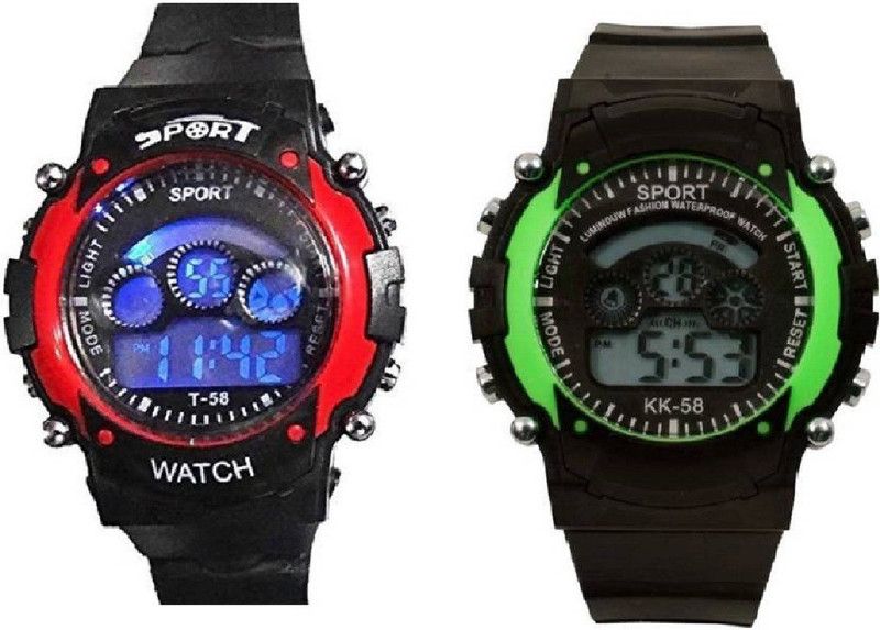 watch Digital Watch - For Boys & Girls Enterprise New Stylish Kids Digital Red-Green 7 Lights Girls Watch - For Boys