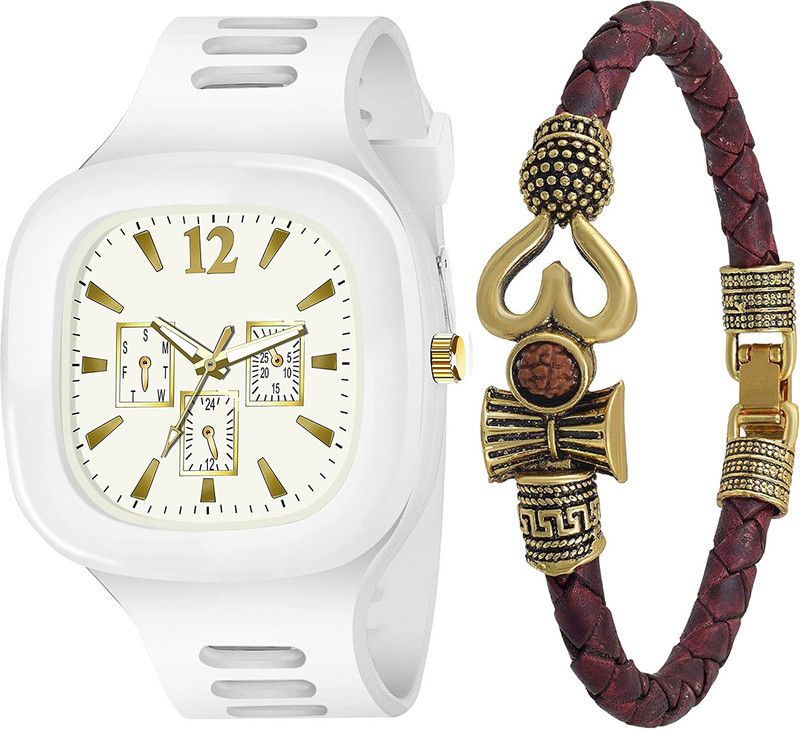 04 Squarey and free Trisul Bracelet (Casual+PartyWear+Formal)Designer Stylish New For Boys And Mens Analog Watch - For Boys