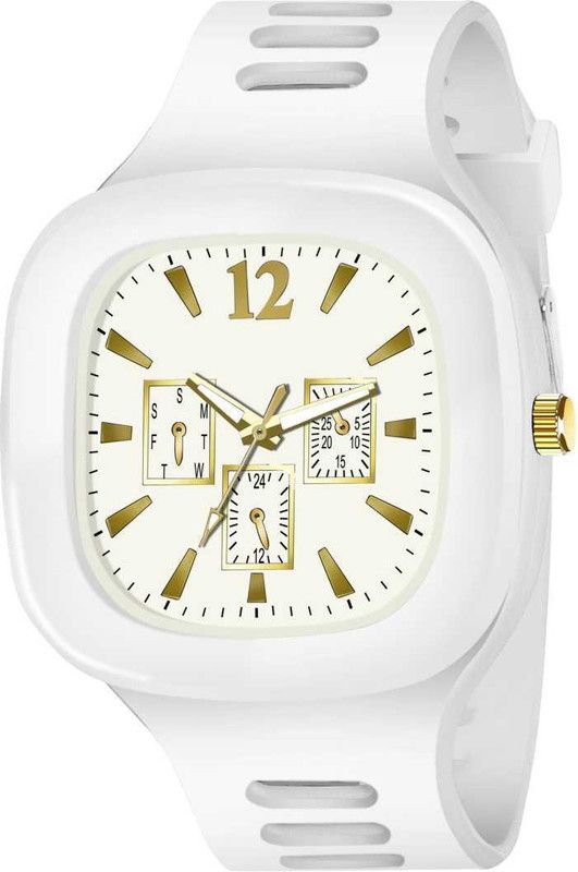 Analog Watch - For Men Stylish Square Dial Silicon PU Strap