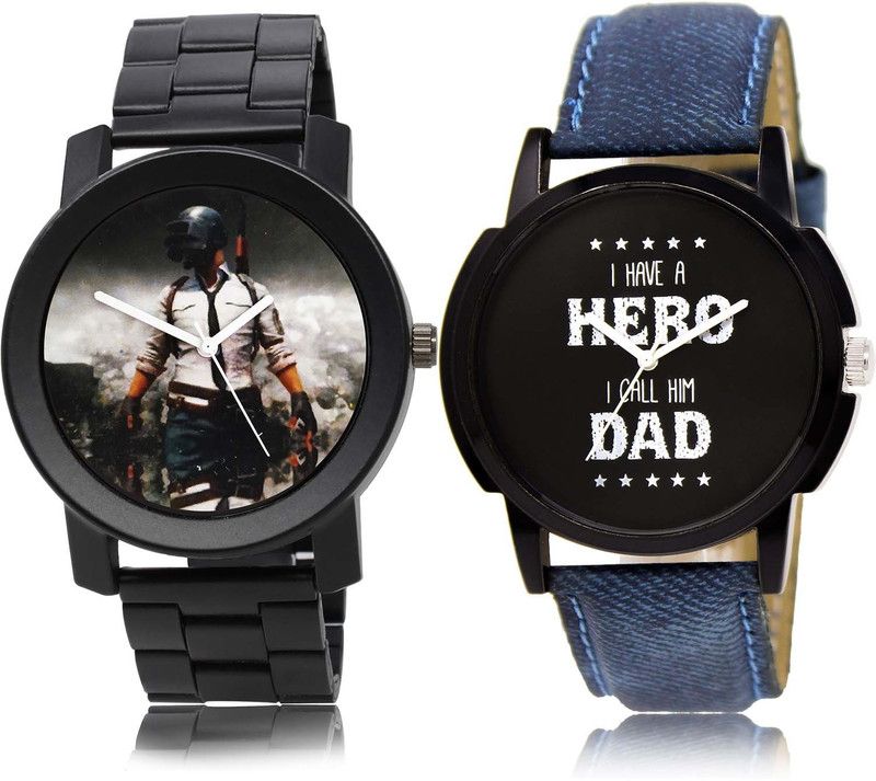 combo watch Analog Watch - For Boys Best Tread Pubg Military Army Chain Watch Watch - B506-BL46.7 (Combo Of 2 )