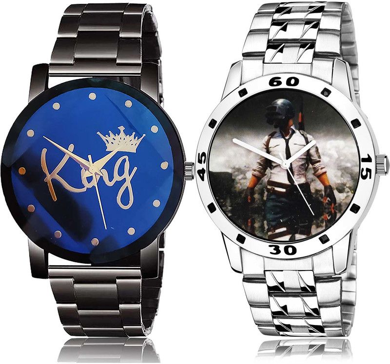 combo watch Analog Watch - For Men Modern Tread King Chain And Pubg Military Army Chain Watch Combo Watch For Boys And Men - BC11-B505