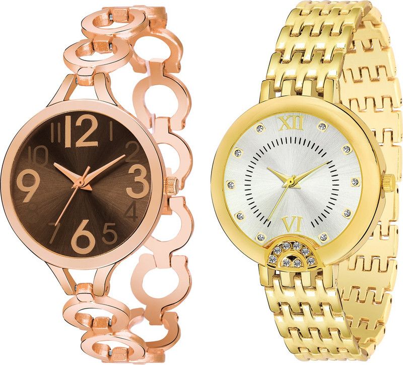 Analog Watch - For Women Combo pack 2 New Diamond Studded Part-Wedding Adition Analog Watch For Girls & Women BB-07665