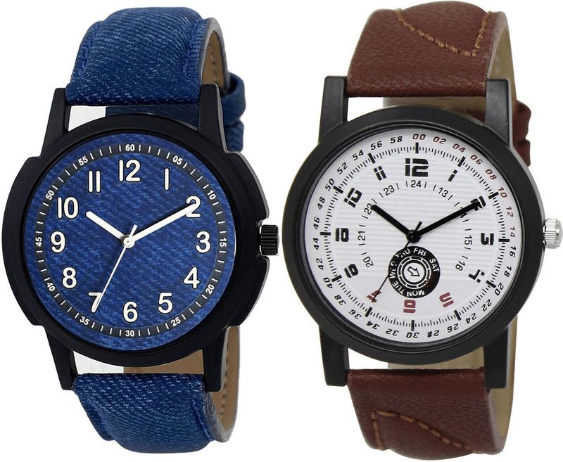 combo watch Analog Watch - For Girls Contemporary Analogue Analogue Blue And Brown Color Boys And Men Watch - B8-BL46.11 (Combo Of 2 )