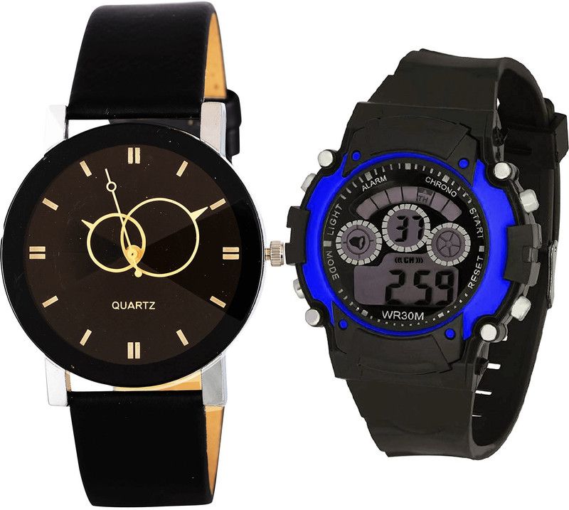 combo watch Analog Watch - For Girls Best Traditional Geometric Design And Kids Analogue Black Color Boys And Men Watch - B135-B2 (Combo Of 2 )