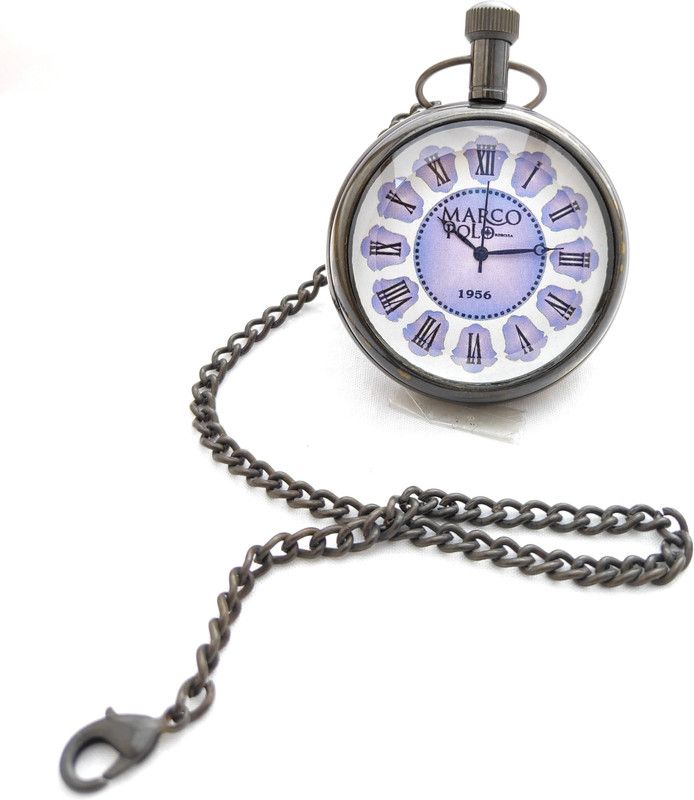 k.v handicrafts Antique Brass Analog Watch/Pocket Watch with Chain (MarcoPolo Dial) PW-BA-50-00325 Brass Antique Finish Brass Pocket Watch Chain