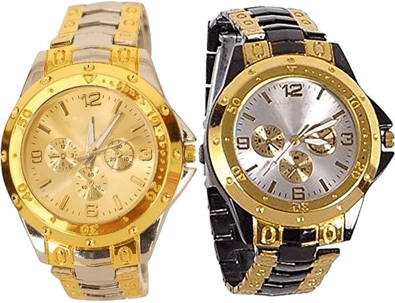 combo watch Analog Watch - For Girls Latest Unique Analogue Silver And Black Color Boys And Men Watch - B75-B73 (Combo Of 2 )