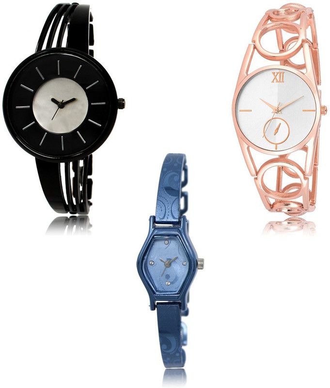 Latest Set of 3 Stylish Attractive Professional Designer Combo Analog Watch - For Women LR-212-213-218 Premium Quality Collection