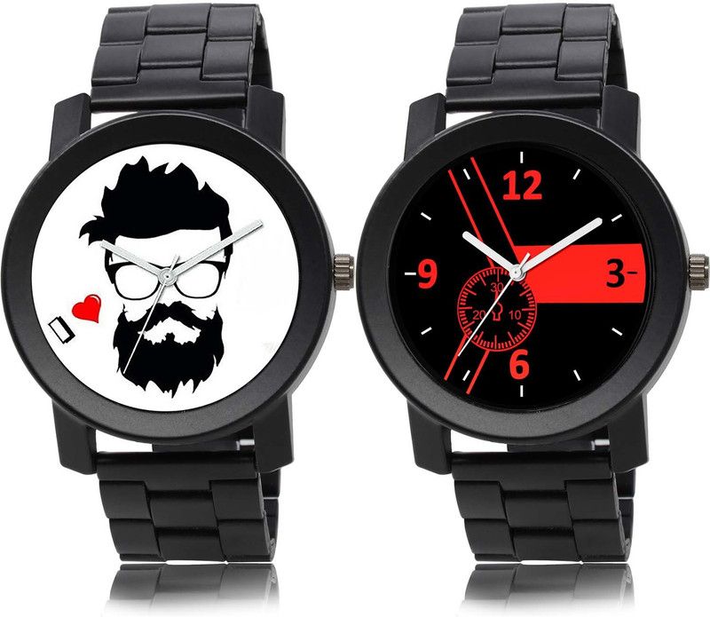 combo watch Analog Watch - For Boys New Casual Beard Style Chain Watch And Chain Watch Watch - B824-B690 (Combo Of 2 )