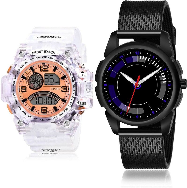Analog-Digital Watch - For Men Modish Tread 2 Watch Combo For Boys And Men - BC34-(44-S-10)