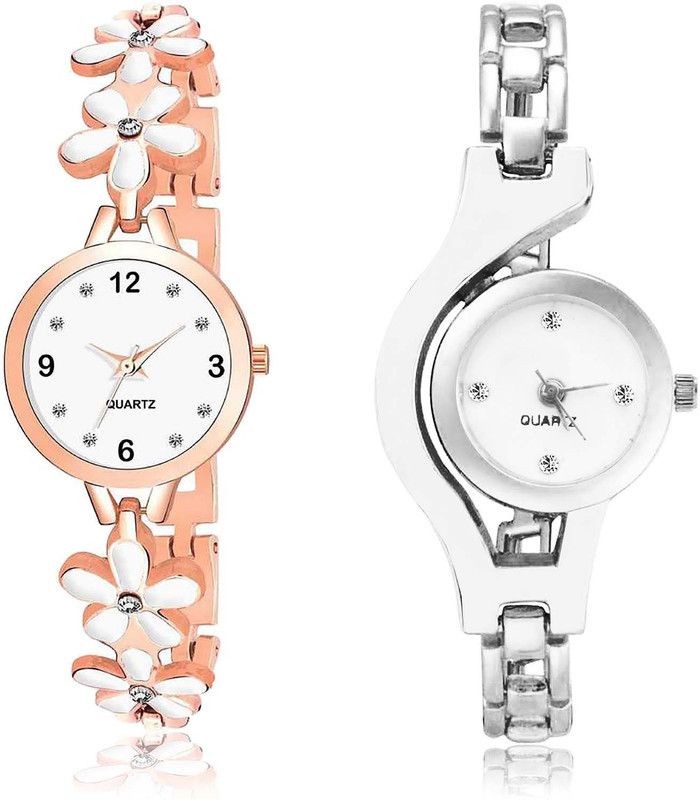 combo watch Analog Watch - For Women Latest 3D Design Flower And Chain Combo Watch For Girls And Women - G462-G70