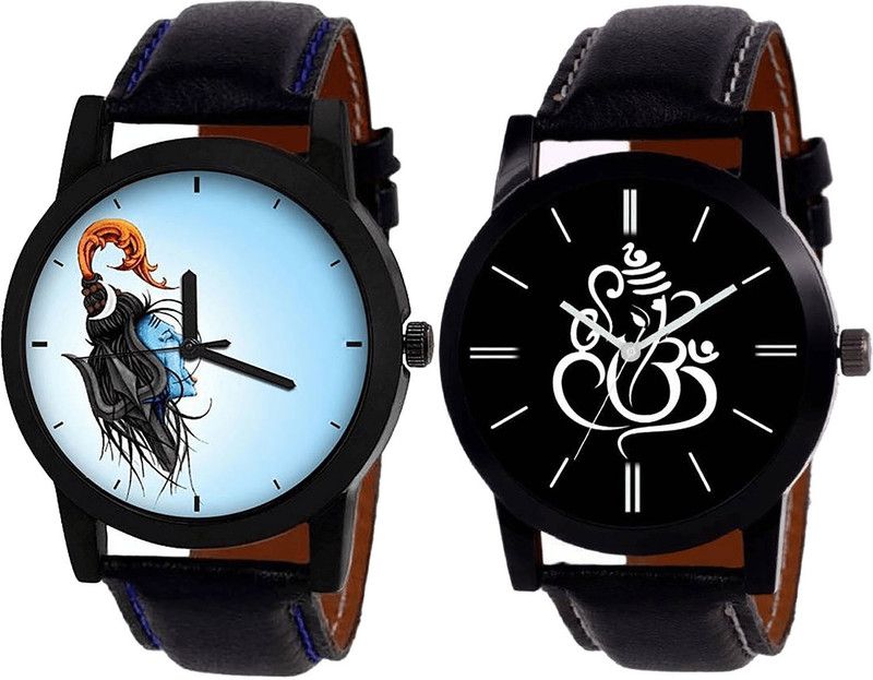 combo watch Analog Watch - For Girls Latest Diwali Mahadev And Ganpati Analogue Black Color Boys And Men Watch - B22-B27