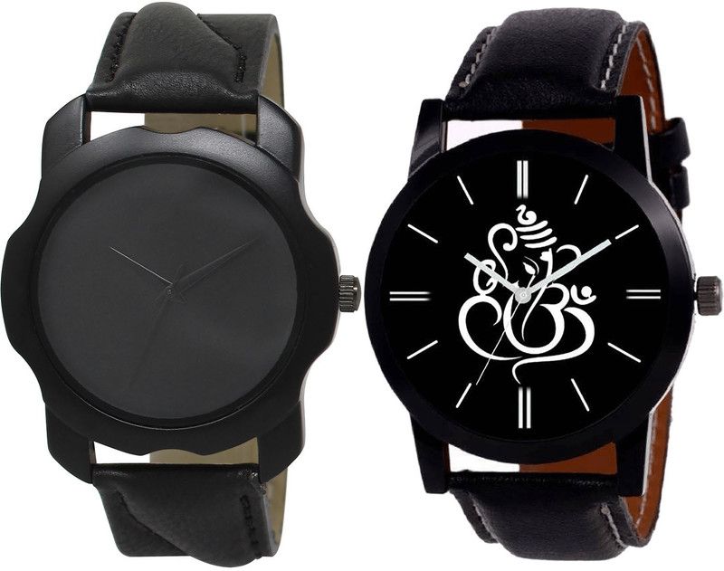 combo watch Analog Watch - For Girls Treading Party Wedding Ganpati Analogue Black Color Boys And Men Watch - BL46.22-B27 (Combo Of 2 )