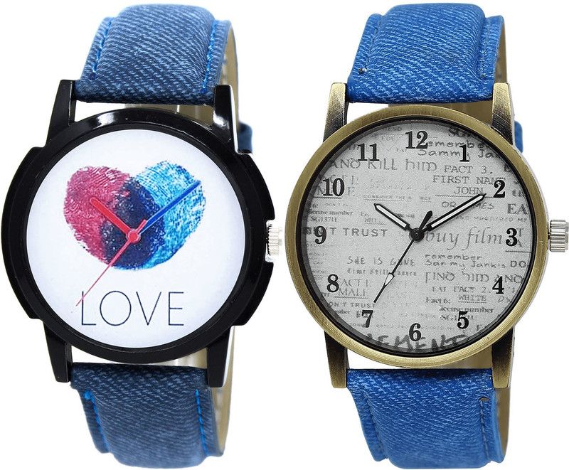 combo watch Analog Watch - For Girls Modern Gift Love Analogue Blue Color Boys And Men Watch - B11-BL46.28 (Combo Of 2 )