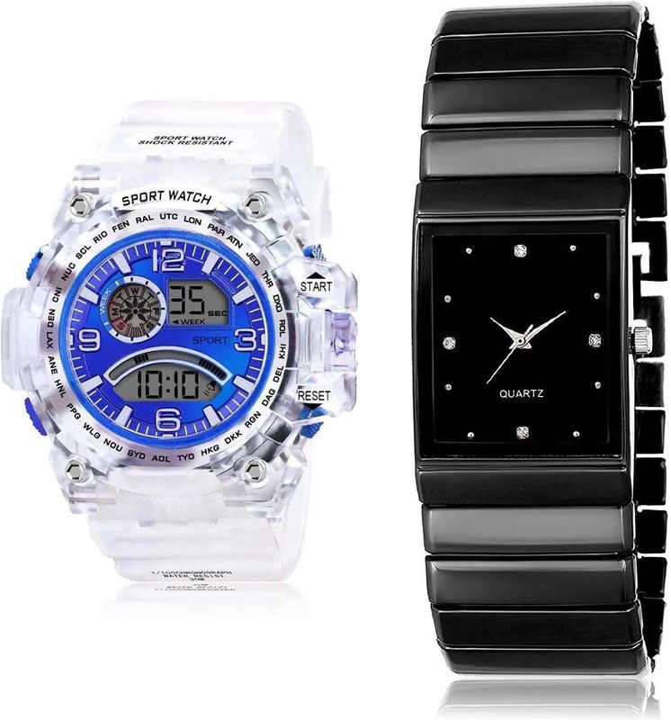 combo watch Analog-Digital Watch - For Men Latest Fashionable Army Digital Sports 2 Watch Combo For Boys And men - BC32-B125