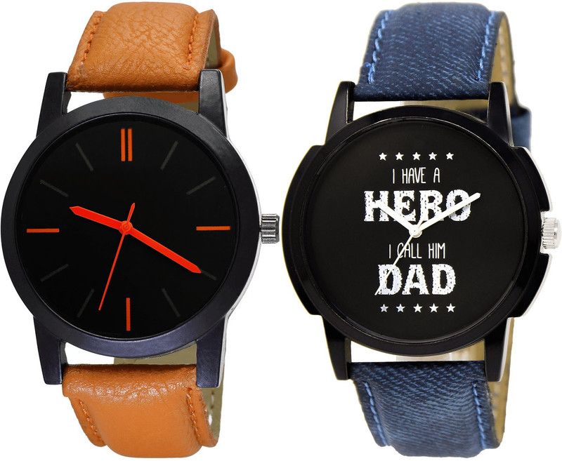 combo watch Analog Watch - For Girls Modern Casual Analogue Brown And Blue Color Boys And Men Watch - B112-BL46.7 (Combo Of 2 )