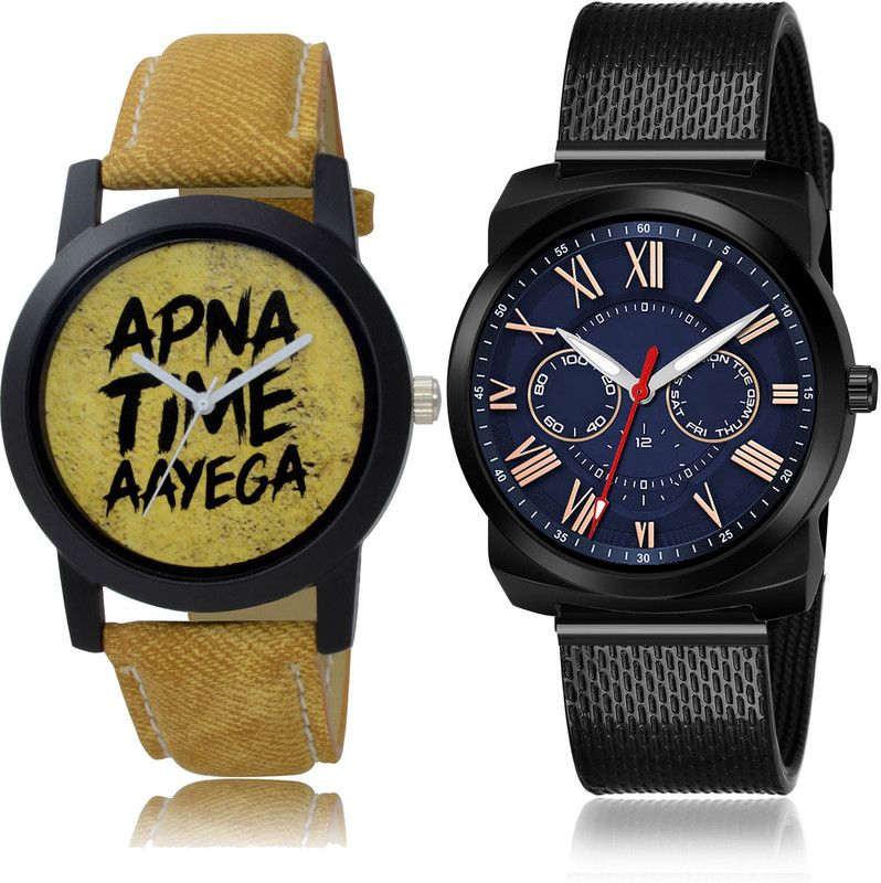 Analog Watch - For Men Treading Collegian 2 Watch Combo For Boys And Men - B383-(62-S-10)