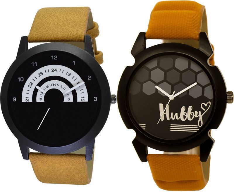 combo watch Analog Watch - For Girls Best Italian Designer Hubby Analogue Brown Color Boys And Men Watch - B49-BL46.32 (Combo Of 2 )