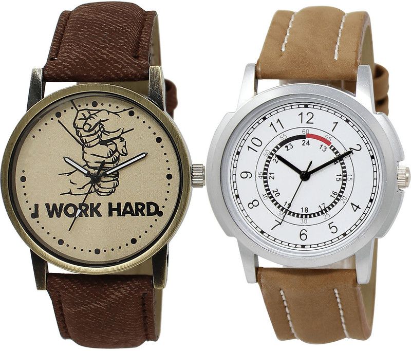 combo watch Analog Watch - For Girls Modern Formal I Work Hard Analogue Brown Color Boys And Men Watch - BL46.29-BL46.17 (Combo Of 2 )
