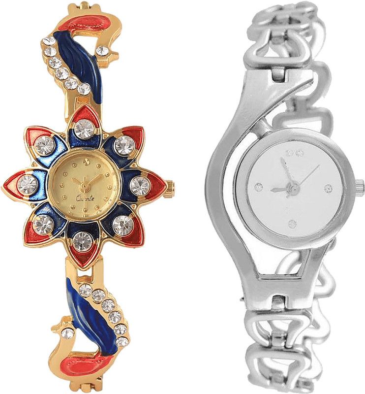 Analog Watch - For Girls New Casual Peacock And Chain Gold And Silver Color Combo Watch (G118-G70) For Girls And Women
