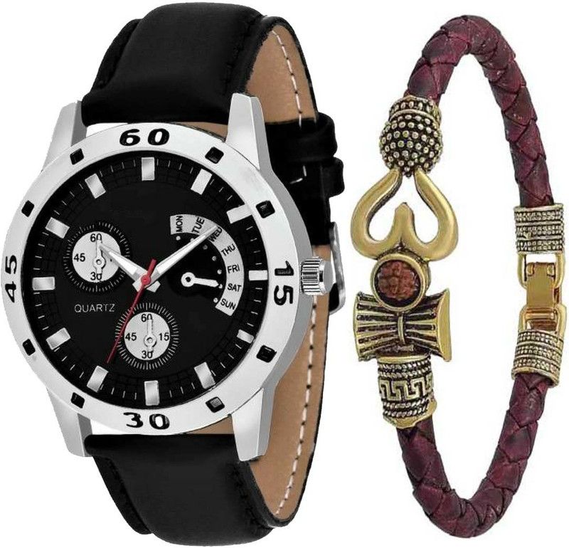 AVIO Analog Watch - For Boys & Girls DG-23-4-2003 AVIO Blue Watch with Trishul Bracelet Wear in every occasion Analog Watch special locks for Boys And Mens