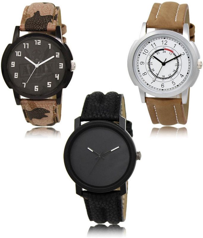 Stylish Attractive Professional Designer Combo Analog Watch - For Men LR-03-17-21 Hot Selling Premium Quality Collection Latest Set of 3