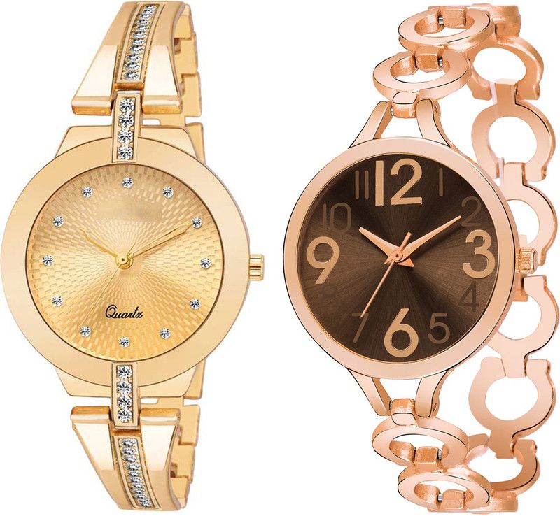Analog Watch - For Girls Combo pack 2 New Diamond Studded Part-Wedding Adition Analog Watch For Girls & Women BB-07760