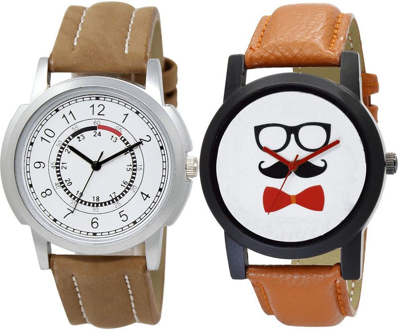 combo watch Analog Watch - For Girls Modish Wrist Beard Style Analogue Brown Color Boys And Men Watch - BL46.17-B53 (Combo Of 2 )