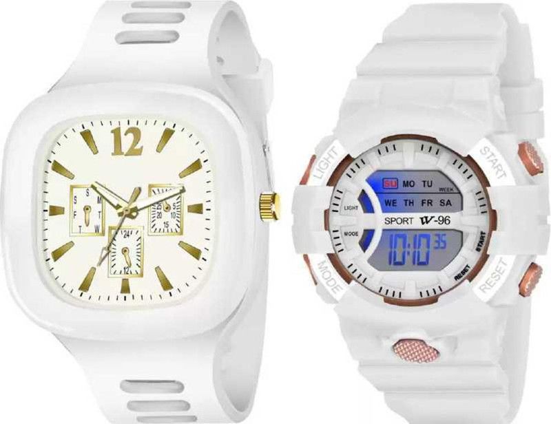miler white and mini g shok white Analog Watch - For Girls miler white and mini g shok white