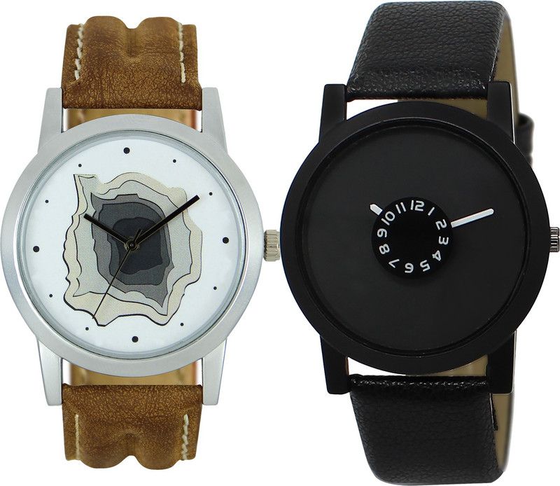 combo watch Analog Watch - For Boys Classical Exclusive Analogue Brown And Black Color Boys And Men Watch - BL46.9-BL46.25 (Combo Of 2 )