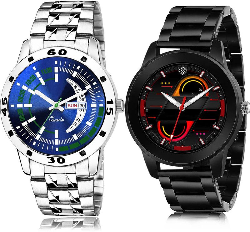 Analog Watch - For Men Modish Traditional 2 Watch Combo For Boys And Men - BL46.110-(1-S-20)