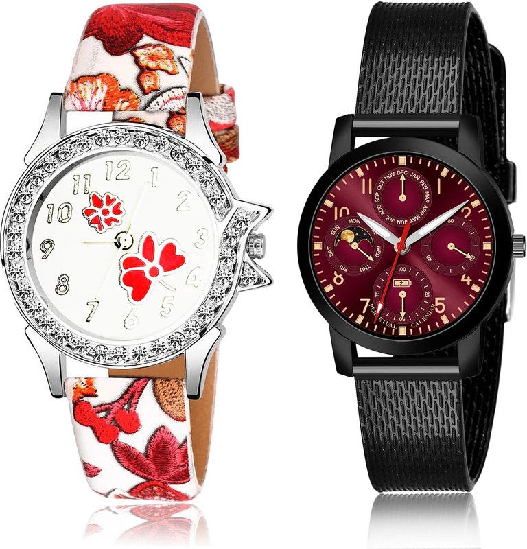 Analog Watch - For Girls Contemporary Unique 2 Watch Combo For Women And Girls - G409-(12-L-10)