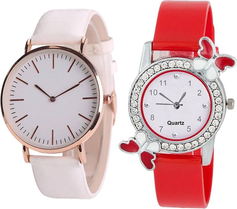 combo watch Analog Watch - For Girls Best Tread White And Red Color - G193-G101