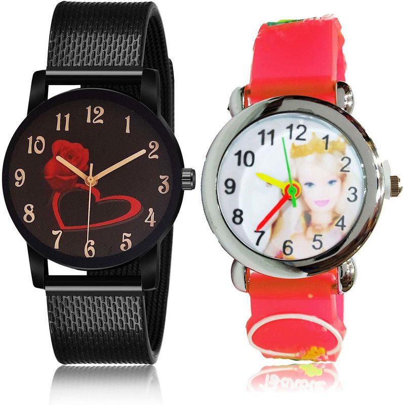 combo watch Analog Watch - For Men Contemporary Traditional I Love You And Genevieve Doll Kids 2 Watch Combo For Boys And men - BRM21-BK77