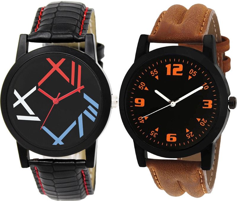 combo watch Analog Watch - For Girls New Chronograph Analogue Black And Brown Color Boys And Men Watch - BL46.12-B15 (Combo Of 2 )