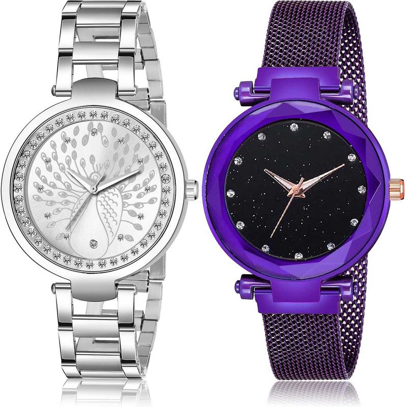 combo watch Analog Watch - For Girls Contemporary Party Wedding Chain And Magnet Combo Watch For Girls And Women - GM207-GC8