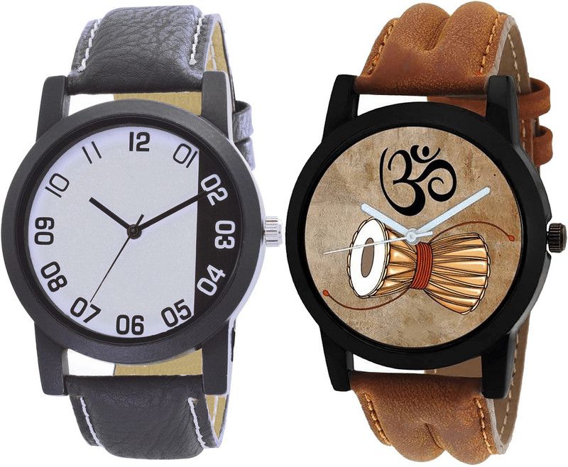 combo watch Analog Watch - For Girls Best Exclusive Damru Analogue Black And Brown Color Boys And Men Watch - B41-B25