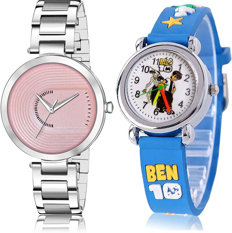 combo watch Analog Watch - For Girls Brand New Stylish Chain And Ben 10 Kids 2 Watch Combo For Girls And Women - GM218-GC99
