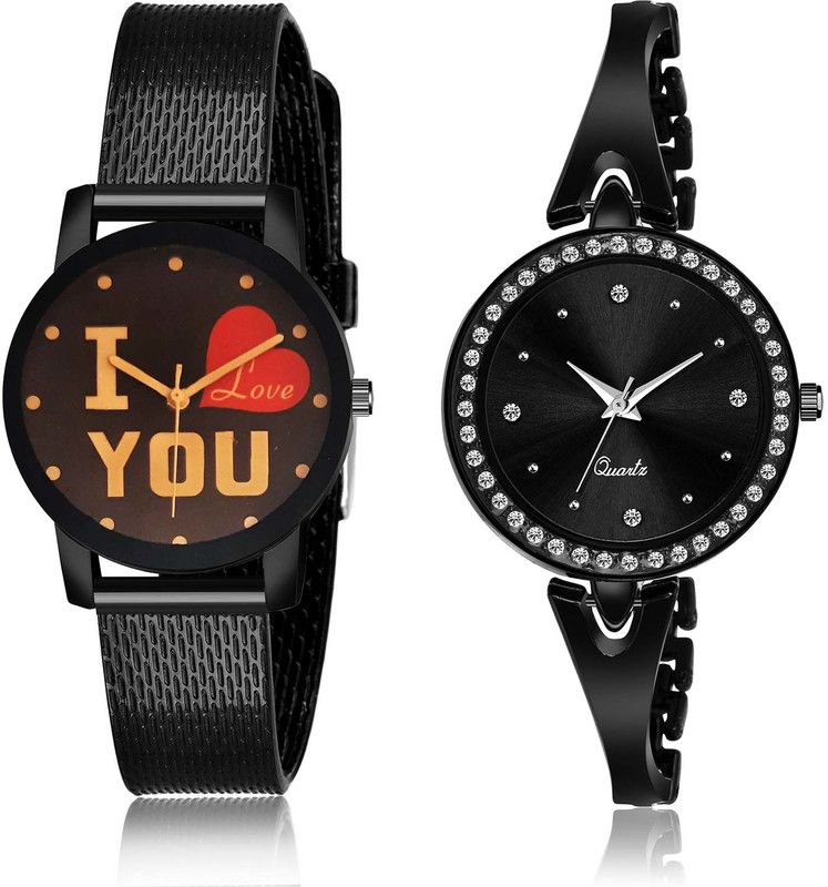 combo watch Analog Watch - For Women Latest Collection I Love You And Bangle Chain 2 Watch Combo For Girls And Women - G527-GL268