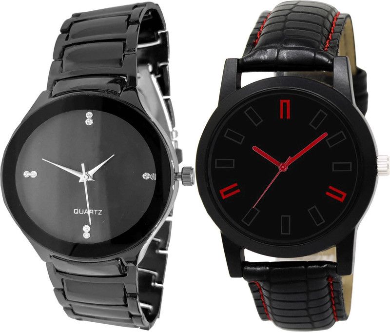 combo watch Analog Watch - For Girls Brand New Fashionable Analogue Black Color Boys And Men Watch - B67-B28 (Combo Of 2 )