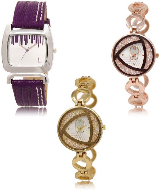 Latest Set of 3 Stylish Attractive Professional Designer Combo Analog Watch - For Women LR-207-238-239 Premium Quality Collection