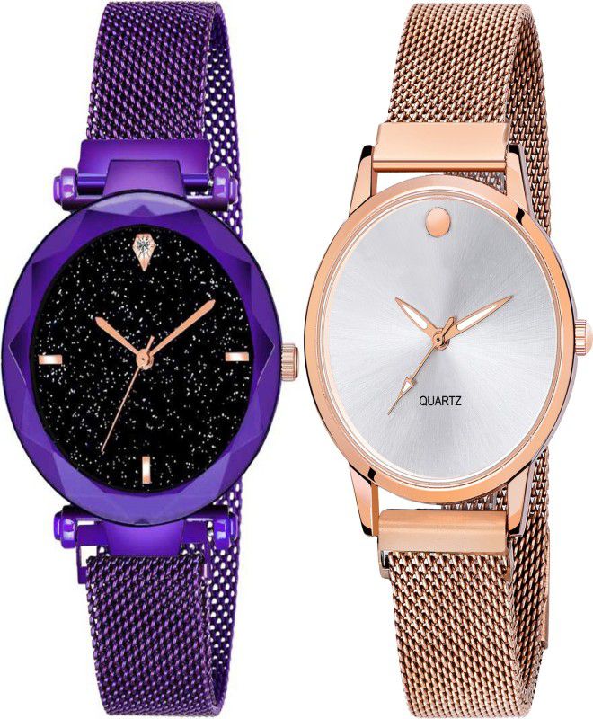 LATEST DESIGNED WATCH FOR GIRLS WATCH WITH MAGNETIC STRAP COMBO WATCH FOR GIRLS Analog Watch - For Girls EFG-218