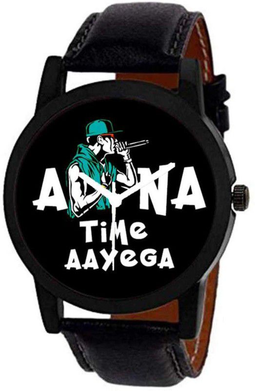 Apna Time Aayega Boy Black Dial And Strap Analog Watch - For Men ATAGWithBoy