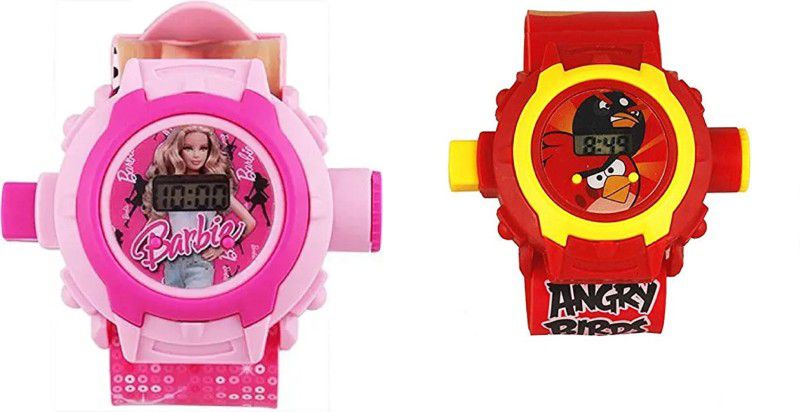Projector kids watch Digital Watch - For Boys & Girls Barbi ben10 angry Combo Watch for Kids