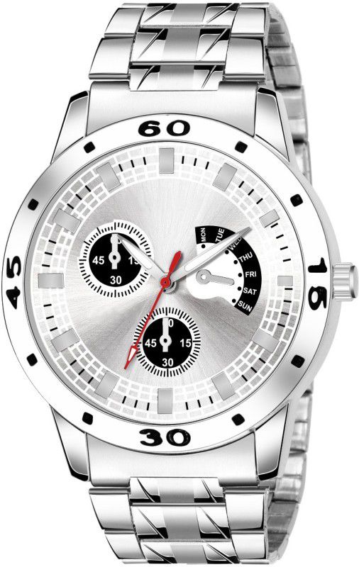 SILVER ROUND DIAL SILVER CHAIN NEW ARRIVAL MEN WATCH Analog Watch - For Men & Women KUMBH_011-SLVR