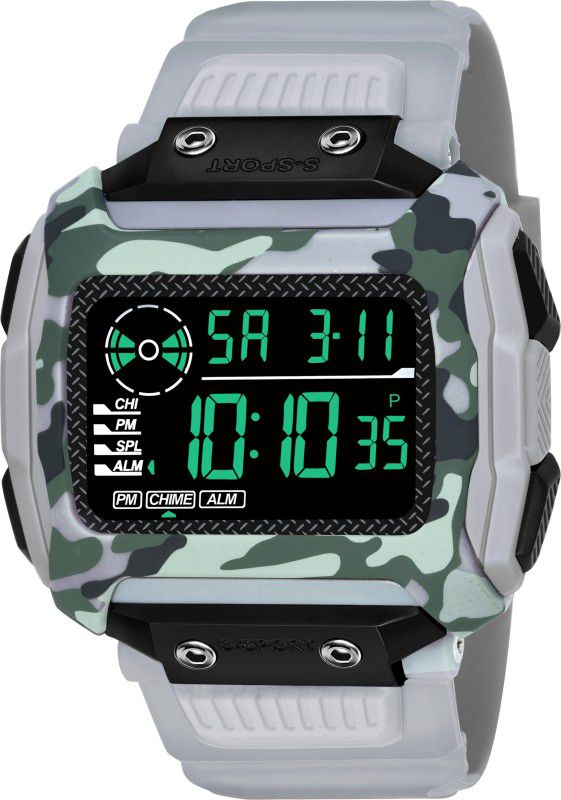 9097 Army Ring Black Men Sports Watches Alarm Chrono Waterproof Shockproof Digital Watch - For Men