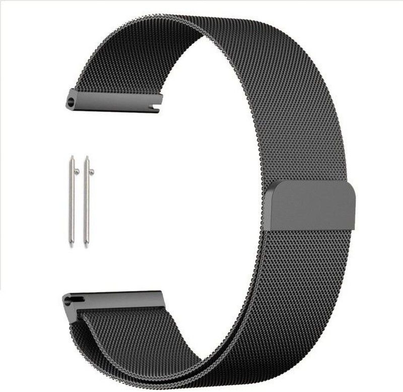 vk integrate Black Color Magnetic Stainless Steel Metal Watch Strap 22 mm Stainless Steel Watch Strap  (Black)