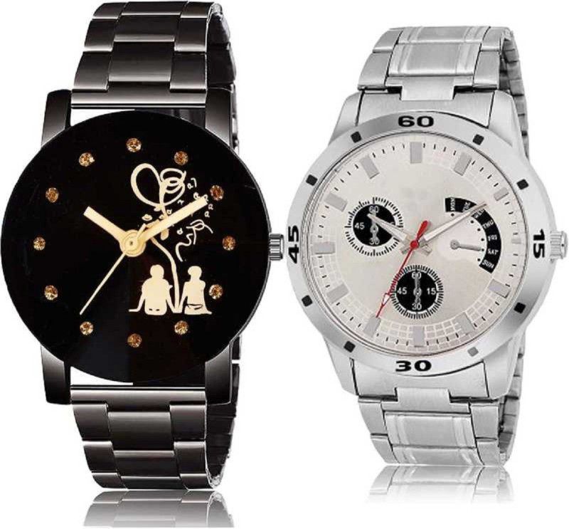 Analog Watch - For Men Love Metal straps watch set of two
