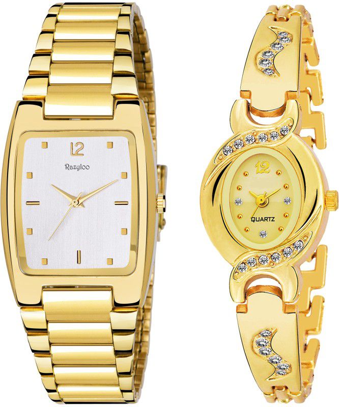 Zivanto Most Beautiful Best Wedding Return Gift Fast Selling Bracelet Premium Analog Watch - For Couple New Year Golden Mind Best Couple Watch Special Design Marvelous Stainless Steel