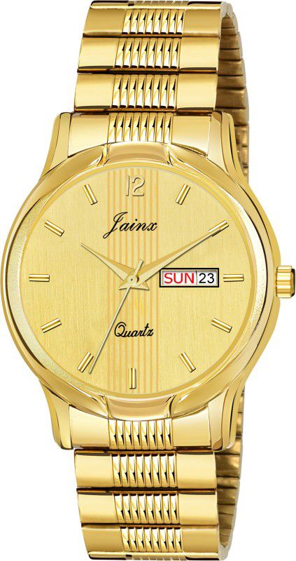 Golden Premium Day and Date Chain Analog Watch - For Men JM1143